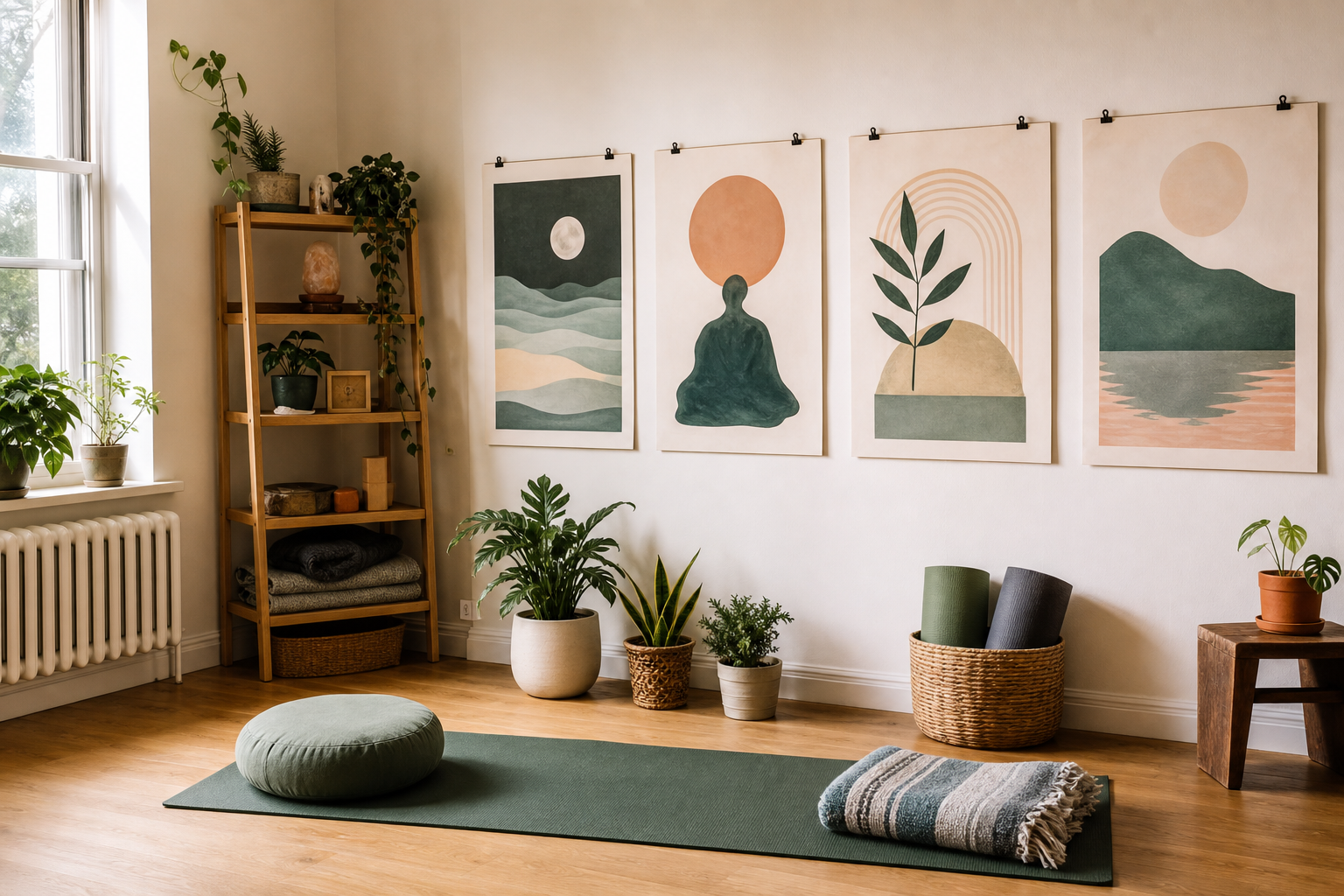 Designing a Mindful Space: How Printed Visual Reminders Support Meditation and Home Fitness